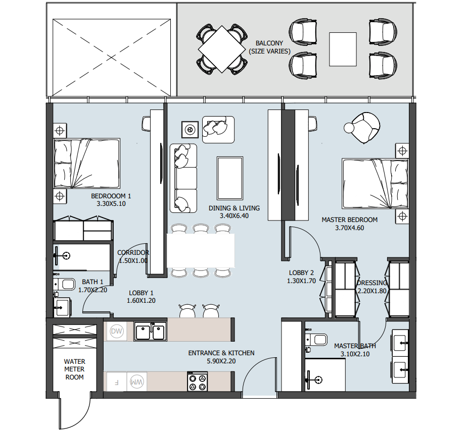 Floor plan of One Reem Island