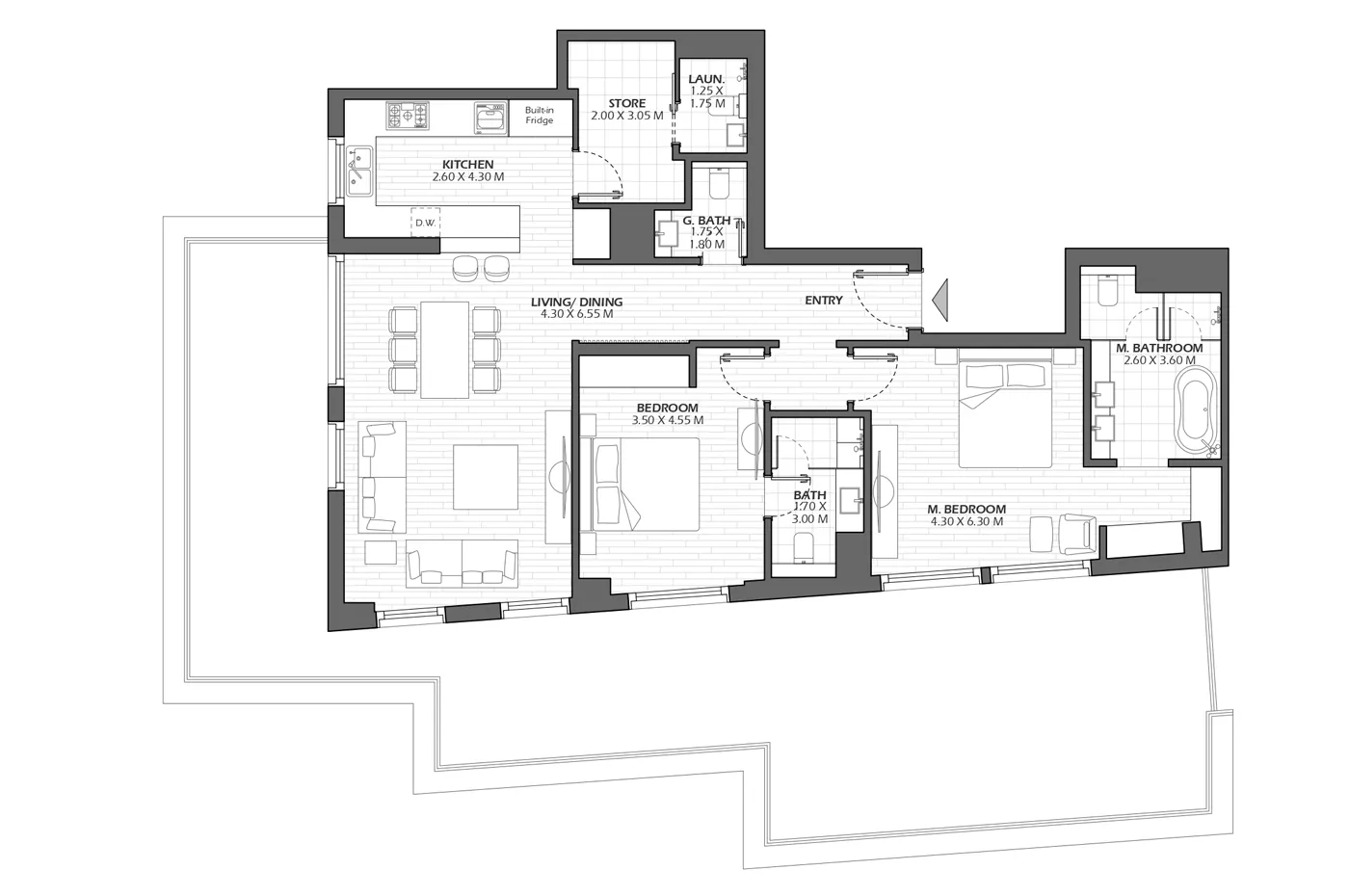 Floor plan of One Reem Island